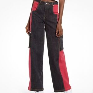 Black and Red Cargo Pants